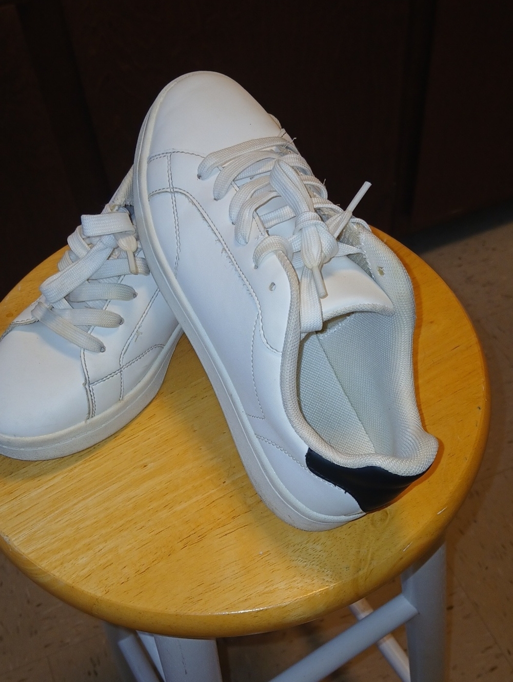 H&M White Kids Sneakers with Black Heel Detail